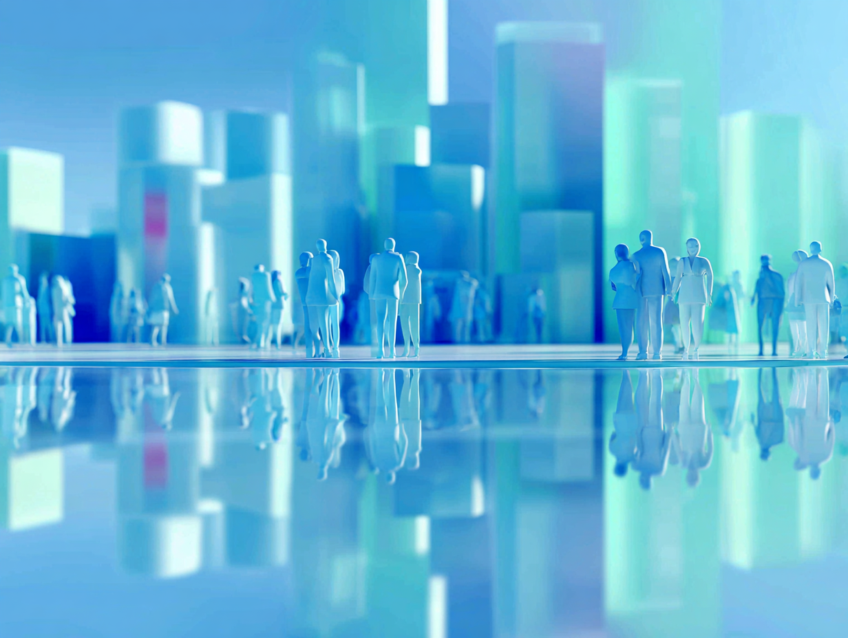 Urban people environment representing mobility-linked operating systems.