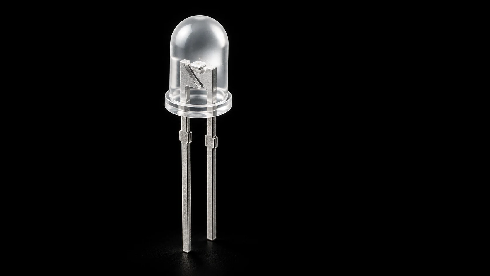 PRIMA1 LED concept with a translucent domed lens and two metal leads